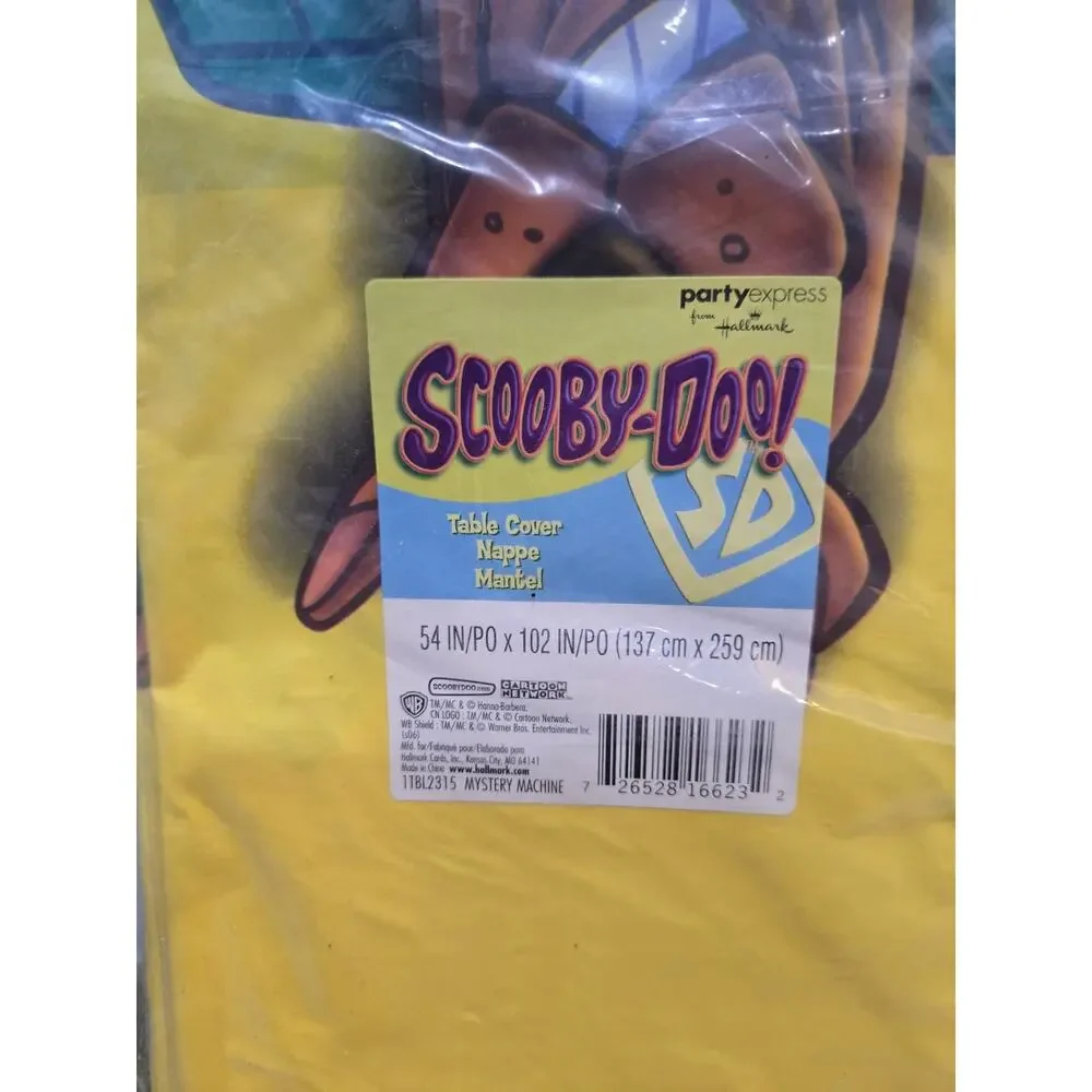VTG 2006 Party Express Hallmark Scooby-Doo Plastic Table Covers 54x102 (3) NOS